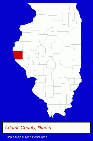 Illinois map, showing the general location of Quincy Area Chamber Of Commerce