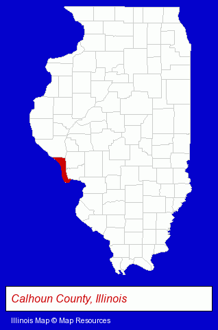 Illinois map, showing the general location of Jersey County Grain Company