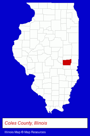 Illinois map, showing the general location of Coles Together