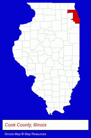 Illinois map, showing the general location of Higgins Ryan J LCPC NCC