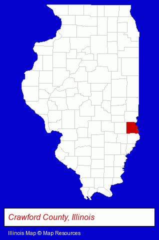 Illinois map, showing the general location of Flat Rock Telephone Cooperative