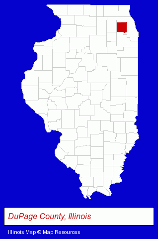 Illinois map, showing the general location of Dr. Gary J. Barsky