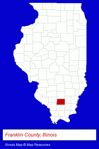 Illinois map, showing the general location of Mane Designs