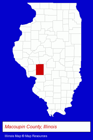 Illinois map, showing the general location of Dr. Steven J Boente