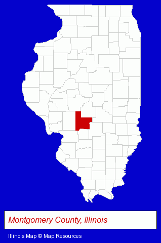 Illinois map, showing the general location of Montgomery County Recycling