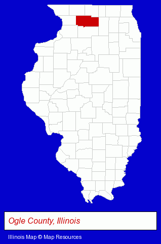 Illinois map, showing the general location of Groenewold Fur & Wool