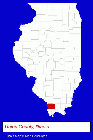 Illinois map, showing the general location of Shawnee Hill Bed & Breakfast