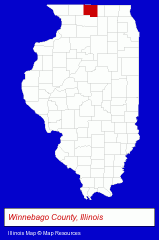 Illinois map, showing the general location of Chamfer Matic