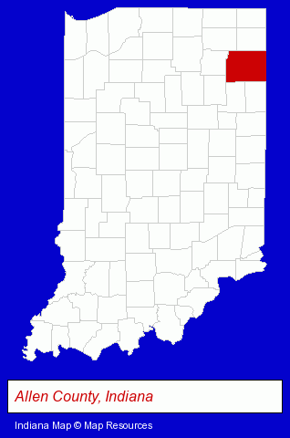 Indiana map, showing the general location of Three Rivers Dermatology - Jeffrey W Sassmannshause MD