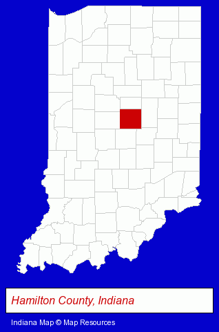 Indiana map, showing the general location of Iris Rubber Company