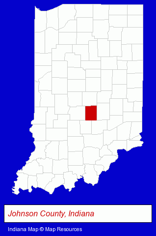 Indiana map, showing the general location of Avon Sports Apparel