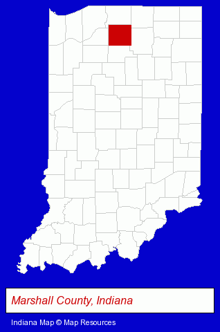 Indiana map, showing the general location of US Granules