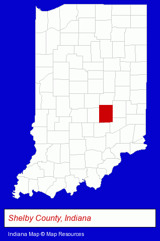 Indiana map, showing the general location of Atmosphere Dynamics Corporation