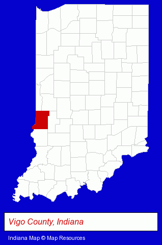 Indiana map, showing the general location of Dr. Steven M Pilipovich