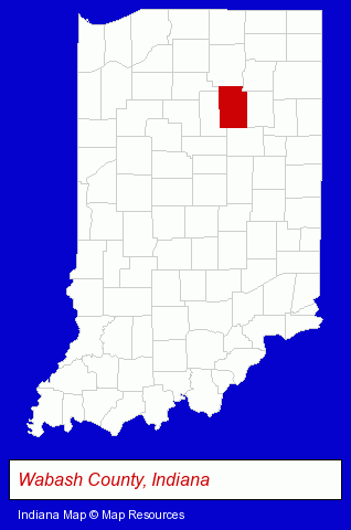 Indiana map, showing the general location of ACS Group Wabash MPI