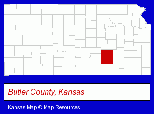 Kansas map, showing the general location of Andover Cpas - Elliot L Jensen CPA