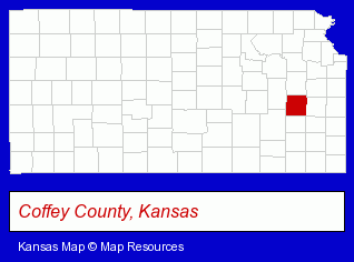 Coffey County, Kansas locator map