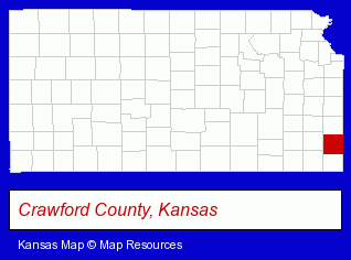 Kansas map, showing the general location of Pittsburg Chiropractic Center - Eric Shearer DC