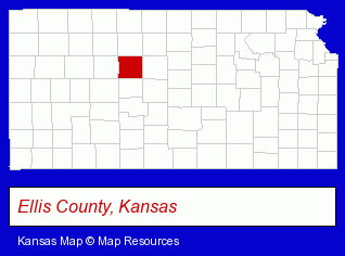 Kansas map, showing the general location of Cross Manufacturing Inc