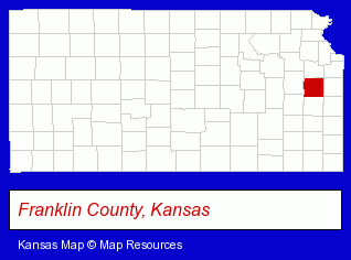 Franklin County, Kansas locator map