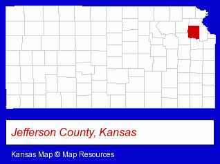 Kansas map, showing the general location of MC Louth Flower Loft