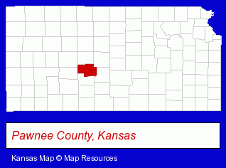 Kansas map, showing the general location of Jordaan Memorial Library