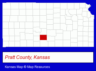 Kansas map, showing the general location of Flower Shoppe