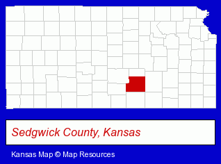 Kansas map, showing the general location of Bullet Stop