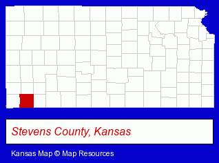 Kansas map, showing the general location of Seaman Crop Consulting