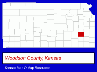 Kansas map, showing the general location of Townsman Motel