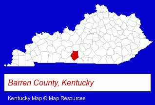 Kentucky map, showing the general location of Vann Health Care