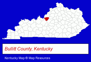 Kentucky map, showing the general location of B & T Bearing Inc