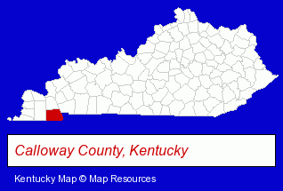 Kentucky map, showing the general location of A G Connection Inc