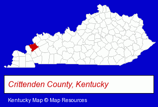 Kentucky map, showing the general location of Western Kentucky Youth Camp