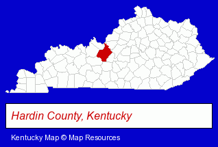 Kentucky map, showing the general location of Hodges Auction Inc