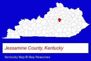 Kentucky map, showing the general location of Hemenway Concrete