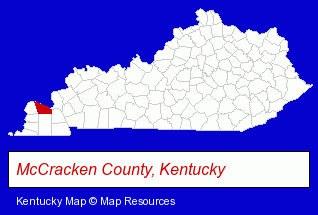 Kentucky map, showing the general location of Rare Auction Group