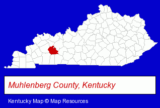 Kentucky map, showing the general location of Brewco Inc