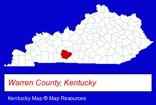 Kentucky map, showing the general location of WBKO