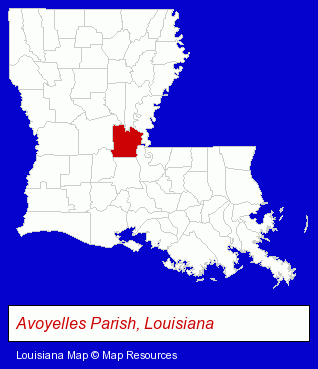Avoyelles Parish, Louisiana locator map