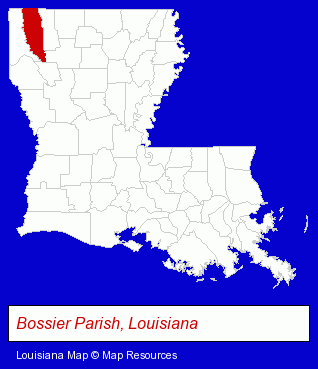 Louisiana map, showing the general location of Pediatric Dental Partners - Shannon M Backofen DDS