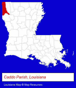 Louisiana map, showing the general location of Moreman Moore & Company