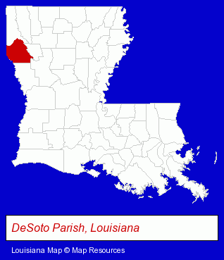 Louisiana map, showing the general location of Rent One