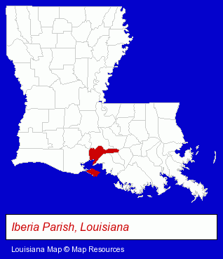 Louisiana map, showing the general location of Herman J Schellstede & Associates