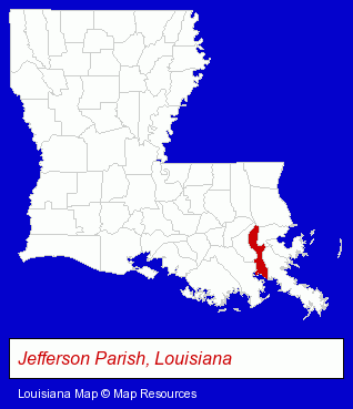 Louisiana map, showing the general location of Premier Embroidery Co