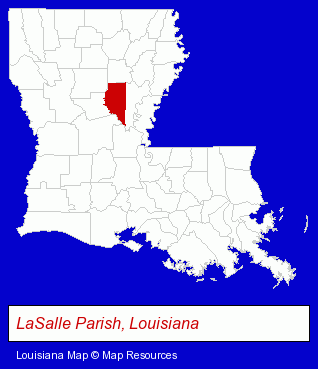 Louisiana map, showing the general location of T & L Dirtwork Inc