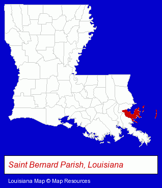 Louisiana map, showing the general location of Studio Caillouette