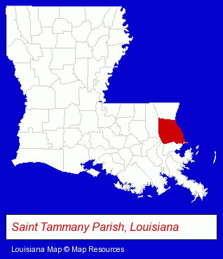 Louisiana map, showing the general location of E Marie Photography