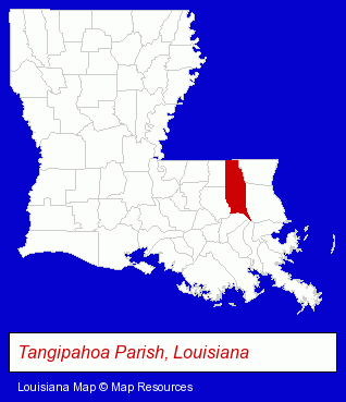 Louisiana map, showing the general location of Cypress Point Gymnastics