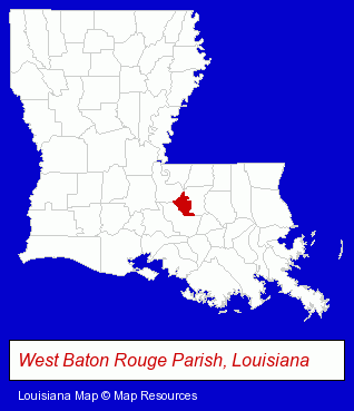 Louisiana map, showing the general location of Beard Construction